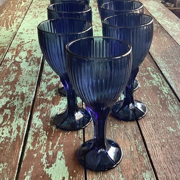 Vintage Other - Vintage Blue Goblets Glasses Wedding Garden Party Kitchen